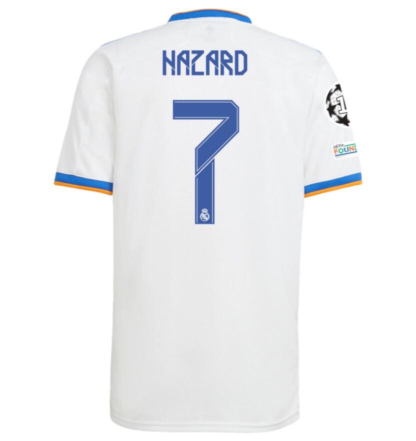 2021/22 Real Madrid Home Kit Soccer Jersey with EDEN HAZARD 7 printing